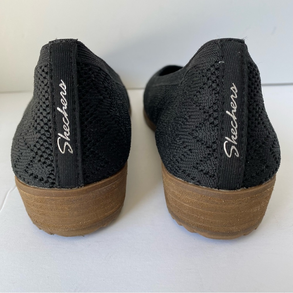 Skechers Cleo Crochet Black Wedge Flats “With Grace” - Sz 7.5 - Picture 6 of 11